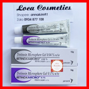 [Auth-Date mới] Tretinoin Microsphere Retinoa Gel 0.04% - 0.1% Gel hỗ trợ giảm mụn, chống lão hóa